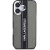 Karl Lagerfeld IML Stripe Logo Case for iPhone 16 Black - (KLHCP16SHCFCPSCK)