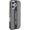Karl Lagerfeld IML Stripe Logo Case for iPhone 16 Black - (KLHCP16SHCFCPSCK)