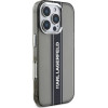 Karl Lagerfeld IML Stripe Logo Case for iPhone 16 Pro Max Black - (KLHCP16XHCFCPSCK)
