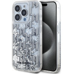 Karl Lagerfeld Liquid Glitter Monogram Gradient Case for iPhone 15 Pro Max White - (KLHCP15XLKLGKCCH)