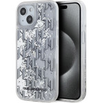 Karl Lagerfeld Liquid Glitter Monogram Gradient Case for iPhone 15 White - (KLHCP15SLKLGKCCH)