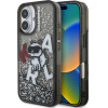 Karl Lagerfeld Liquid Glitter Scattered Choupette Case for iPhone 16 Black - (KLHCP16SLCHSCTDK)