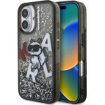Karl Lagerfeld Liquid Glitter Scattered Choupette Case for iPhone 16 Black - (KLHCP16SLCHSCTDK)