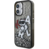 Karl Lagerfeld Liquid Glitter Scattered Choupette Case for iPhone 16 Black - (KLHCP16SLCHSCTDK)