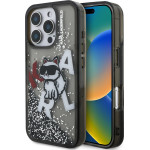 Karl Lagerfeld Liquid Glitter Scattered Choupette Case for iPhone 16 Pro Black - (KLHCP16LLCHSCTDK)