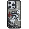 Karl Lagerfeld Liquid Glitter Scattered Choupette Case for iPhone 16 Pro Black - (KLHCP16LLCHSCTDK)