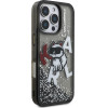 Karl Lagerfeld Liquid Glitter Scattered Choupette Case for iPhone 16 Pro Black - (KLHCP16LLCHSCTDK)