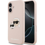 Karl Lagerfeld Liquid Silicone Double Heads MagSafe Case for iPhone 17 Pink - (KLHMP17SSKCHPPLP)