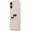 Karl Lagerfeld Liquid Silicone Double Heads MagSafe Case for iPhone 17 Pink - (KLHMP17SSKCHPPLP)