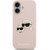 Karl Lagerfeld Liquid Silicone Double Heads MagSafe Case for iPhone 17 Pink - (KLHMP17SSKCHPPLP)
