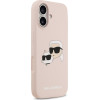 Karl Lagerfeld Liquid Silicone Double Heads MagSafe Case for iPhone 17 Pink - (KLHMP17SSKCHPPLP)