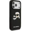 Karl Lagerfeld Liquid Silicone Double Heads MagSafe Case for iPhone 17 Pro Black - (KLHMP17LSKCHPPLK)