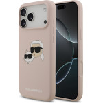 Karl Lagerfeld Liquid Silicone Double Heads MagSafe Case for iPhone 17 Pro Max Pink - (KLHMP17XSKCHPPLP)