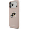 Karl Lagerfeld Liquid Silicone Double Heads MagSafe Case for iPhone 17 Pro Max Pink - (KLHMP17XSKCHPPLP)