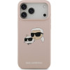 Karl Lagerfeld Liquid Silicone Double Heads MagSafe Case for iPhone 17 Pro Max Pink - (KLHMP17XSKCHPPLP)