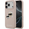 Karl Lagerfeld Liquid Silicone Double Heads MagSafe Case for iPhone 17 Pro Pink - (KLHMP17LSKCHPPLP)