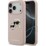 Karl Lagerfeld Liquid Silicone Double Heads MagSafe Case for iPhone 17 Pro Pink - (KLHMP17LSKCHPPLP)