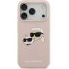 Karl Lagerfeld Liquid Silicone Double Heads MagSafe Case for iPhone 17 Pro Pink - (KLHMP17LSKCHPPLP)