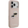 Karl Lagerfeld Liquid Silicone Double Heads MagSafe Case for iPhone 17 Pro Pink - (KLHMP17LSKCHPPLP)
