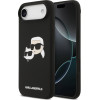 Karl Lagerfeld Liquid Silicone Double Heads MagSafe Case for iPhone Air Black - (KLHMP17MSKCHPPLK)