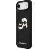 Karl Lagerfeld Liquid Silicone Double Heads MagSafe Case for iPhone Air Black - (KLHMP17MSKCHPPLK)
