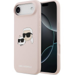 Karl Lagerfeld Liquid Silicone Double Heads MagSafe Case for iPhone Air Pink - (KLHMP17MSKCHPPLP)
