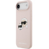 Karl Lagerfeld Liquid Silicone Double Heads MagSafe Case for iPhone Air Pink - (KLHMP17MSKCHPPLP)