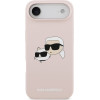 Karl Lagerfeld Liquid Silicone Double Heads MagSafe Case for iPhone Air Pink - (KLHMP17MSKCHPPLP)