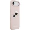 Karl Lagerfeld Liquid Silicone Double Heads MagSafe Case for iPhone Air Pink - (KLHMP17MSKCHPPLP)