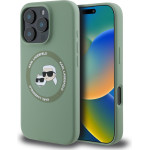 Karl Lagerfeld Liquid Silicone K&CH Heads MagSafe Case for iPhone 16 Pro Max Kaki - (KLHMP16XSKCHTCA)