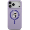Karl Lagerfeld Liquid Silicone Karl and Choupette MagSafe Case for iPhone 17 Pro Max Purple - (KLHMP17XSCMKCRHU)
