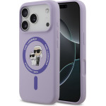 Karl Lagerfeld Liquid Silicone Karl and Choupette MagSafe Case for iPhone 17 Pro Purple - (KLHMP17LSCMKCRHU)