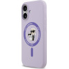 Karl Lagerfeld Liquid Silicone Karl and Choupette MagSafe Case for iPhone 17 Purple - (KLHMP17SSCMKCRHU)