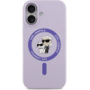 Karl Lagerfeld Liquid Silicone Karl and Choupette MagSafe Case for iPhone 17 Purple - (KLHMP17SSCMKCRHU)