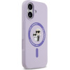 Karl Lagerfeld Liquid Silicone Karl and Choupette MagSafe Case for iPhone 17 Purple - (KLHMP17SSCMKCRHU)