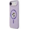 Karl Lagerfeld Liquid Silicone Karl and Choupette MagSafe Case for iPhone Air Purple - (KLHMP17MSCMKCRHU)