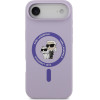 Karl Lagerfeld Liquid Silicone Karl and Choupette MagSafe Case for iPhone Air Purple - (KLHMP17MSCMKCRHU)
