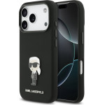 Karl Lagerfeld Liquid Silicone Metal Ikonik Case for iPhone 17 Pro Black - (KLHCP17LSMHKNPK)
