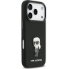Karl Lagerfeld Liquid Silicone Metal Ikonik Case for iPhone 17 Pro Black - (KLHCP17LSMHKNPK)