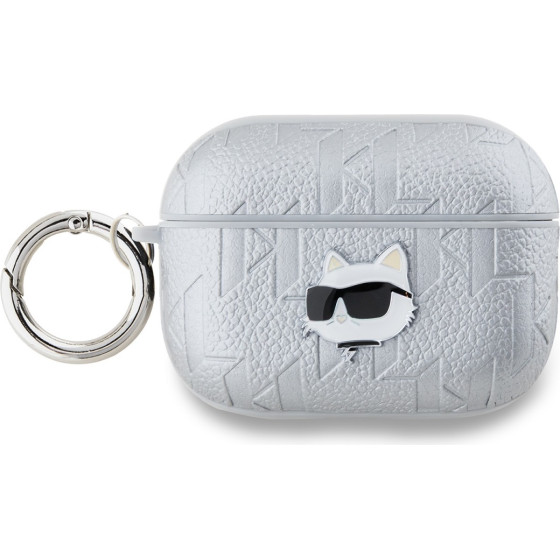 Karl Lagerfeld PU Embossed Choupette Head Case for AirPods Pro 2 Silver - (KLAP2PGCHPS)