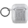 Karl Lagerfeld PU Embossed Karl and Choupette Heads Case for AirPods 1/2 Silver - (KLA2PGKCPS)