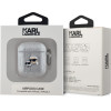 Karl Lagerfeld PU Embossed Karl and Choupette Heads Case for AirPods 1/2 Silver - (KLA2PGKCPS)