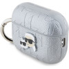 Karl Lagerfeld PU Embossed Karl and Choupette Heads Case for AirPods Pro 2 Silver - (KLAP2PGKCPS)