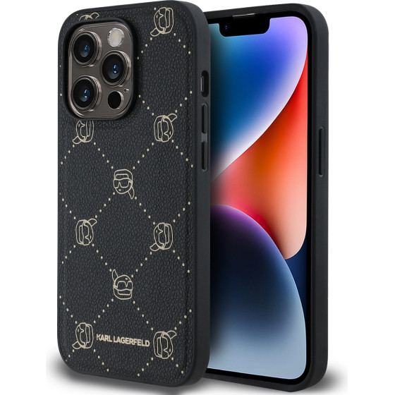 Karl Lagerfeld PU Karl Heads Pattern MagSafe Case for iPhone 14 Pro Max Black - (KLHMP14XPGKHPHK)