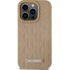 Karl Lagerfeld PU Leather Monogram Metal Logo MagSafe Case for iPhone 14 Pro Max Beige - (KLHMP14XPKHPORPE)