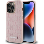Karl Lagerfeld PU Leather Monogram Metal Logo MagSafe Case for iPhone 14 Pro Max Pink - (KLHMP14XPKHPORPP)