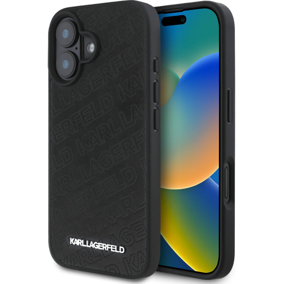 Karl Lagerfeld PU Quilted Pattern Case for iPhone 16 Black - (KLHCP16SPQKPMK)