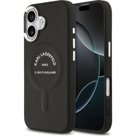 Karl Lagerfeld PU RSG Logo MagSafe Case for iPhone 17 Black - (KLHMP17SPSKRSGEK)