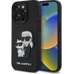 Karl Lagerfeld PU Saffiano Karl and Choupette Case for iPhone 15 Pro Black - (KLHCP15LSANKCPK)