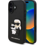 Karl Lagerfeld PU Saffiano Karl and Choupette Case for iPhone 16 Black - (KLHCP16SSANKCPK)